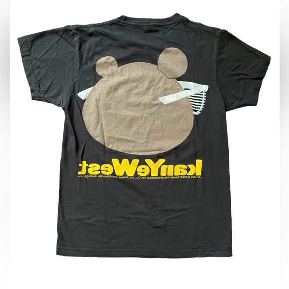 Kanye West Graduation Tour 2008 Takashi Murakami Bear Rap/Hip Hop Tee Tultex SM - Picture 2 of 7